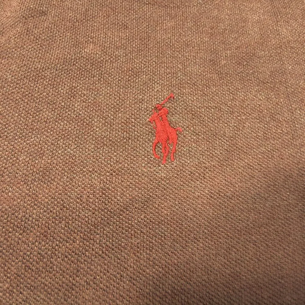 Polo by Ralph Lauren Collared Casual Long Sleeve Polo Shirt Mens Size L Brown